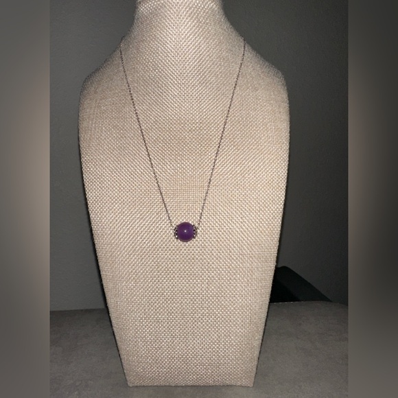Jade of Yesteryear Jewelry - purple jade pendant with sterling silver chain by Jade of Yesteryear